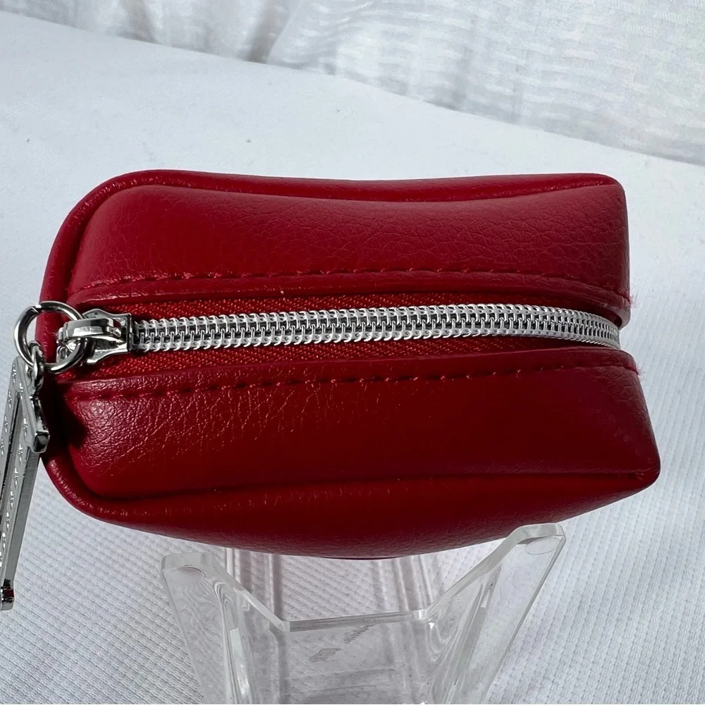 7529: Christian Dior Beauty Red Cosmetic Makeup Pouch Zip Case